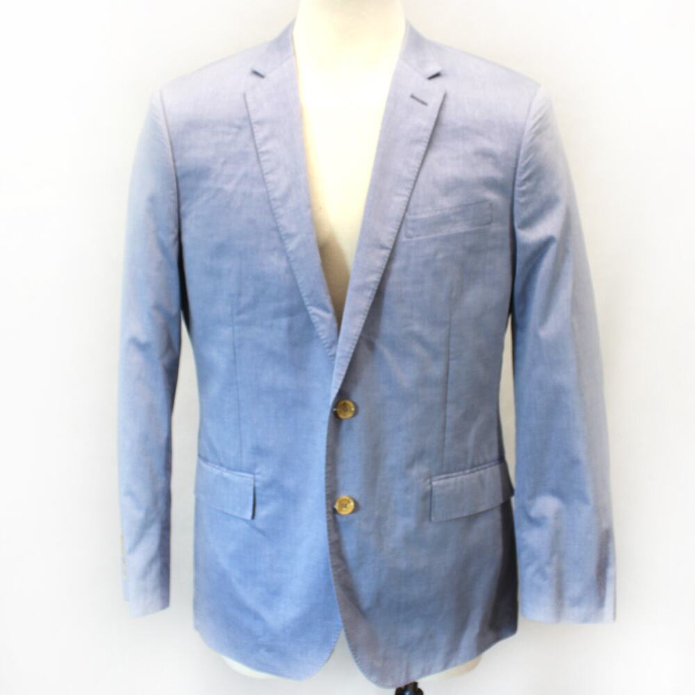 New J.Crew Men's Ludlow Cotton Blue Blazer Suit Jacket 44R